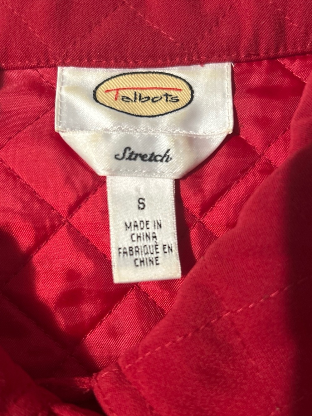 Talbots Quilted Red Utility Jacket - Picture 4 of 6